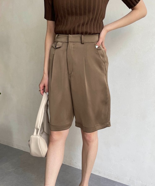 CAPRICIEUX LE'MAGE（カプリシューレマージュ）の「サテンハーフパンツ（その他パンツ・レディース・ブラウン/オリーブ・FREE）」の9枚目の写真