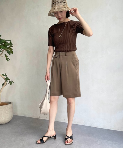 CAPRICIEUX LE'MAGE（カプリシューレマージュ）の「サテンハーフパンツ（その他パンツ・レディース・ブラウン/オリーブ・FREE）」の10枚目の写真