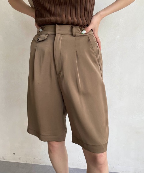 CAPRICIEUX LE'MAGE（カプリシューレマージュ）の「サテンハーフパンツ（その他パンツ・レディース・ブラウン/オリーブ・FREE）」の19枚目の写真