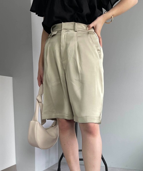 CAPRICIEUX LE'MAGE（カプリシューレマージュ）の「サテンハーフパンツ（その他パンツ・レディース・ブラウン/オリーブ・FREE）」の7枚目の写真