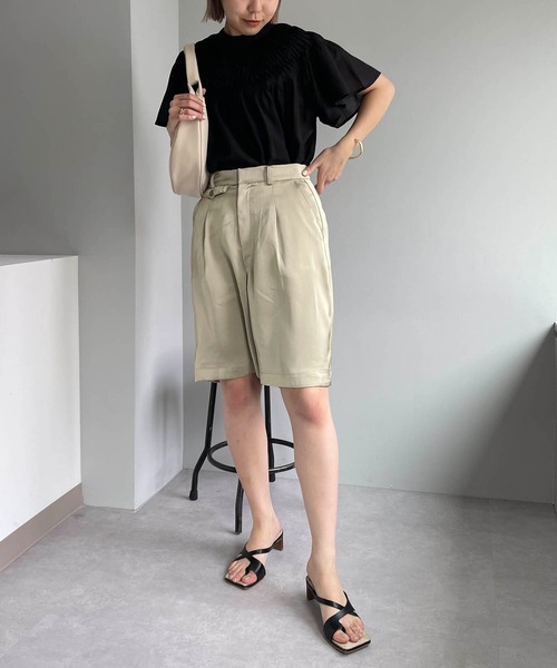 CAPRICIEUX LE'MAGE（カプリシューレマージュ）の「サテンハーフパンツ（その他パンツ・レディース・ブラウン/オリーブ・FREE）」の17枚目の写真