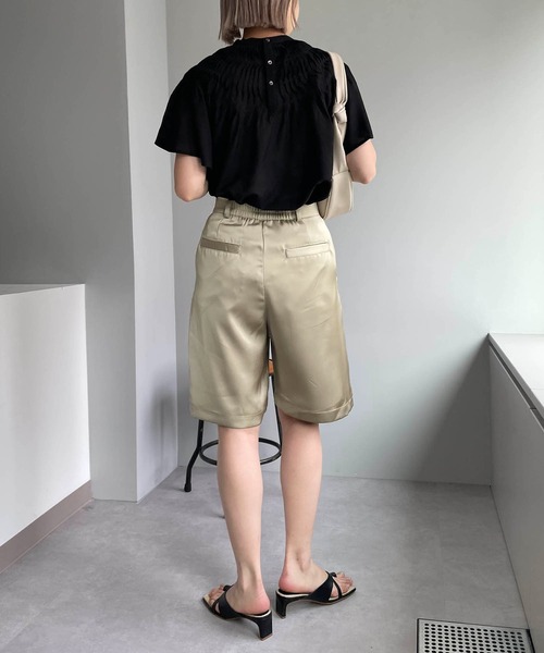 CAPRICIEUX LE'MAGE（カプリシューレマージュ）の「サテンハーフパンツ（その他パンツ・レディース・ブラウン/オリーブ・FREE）」の11枚目の写真