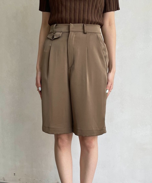 CAPRICIEUX LE'MAGE（カプリシューレマージュ）の「サテンハーフパンツ（その他パンツ・レディース・ブラウン/オリーブ・FREE）」の8枚目の写真