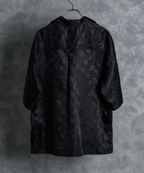 KUUUPY（クーピー）の「Flower Jacquard Open Collar Shirts - フラワージャカード織オープンカラーシャツ（シャツ/ブラウス・メンズ・ブラック・SMALL/MEDIUM/LARGE）」の21枚目の写真