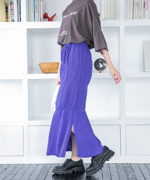 JEANASIS（ジーナシス）の「キリカエギャザーナロースカート/352416（スカート・レディース・オフホワイト/スミクロ/パープル・FREE）」の22枚目の写真