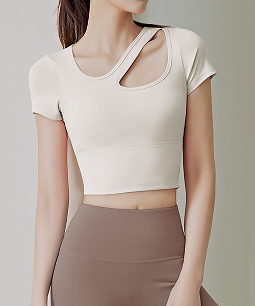 FREE BLUES（フリーブルース）の「カップ付きトレーニングフィットネスウエア/ヨガトップス（スポーツブラ・レディース・ピンク/ブラック/ブルー/アイボリー/グリーン・M/S/L/XL）」の15枚目の写真