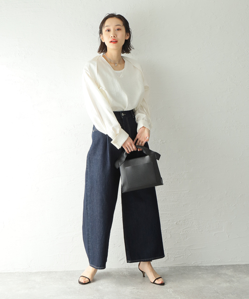 RITO(リト)の「【RITO/リト】STRUCTURE SILK BLOUSE:ブラウス(シャツ/ブラウス・レディース・ホワイト・MEDIUM)」の5枚目の写真