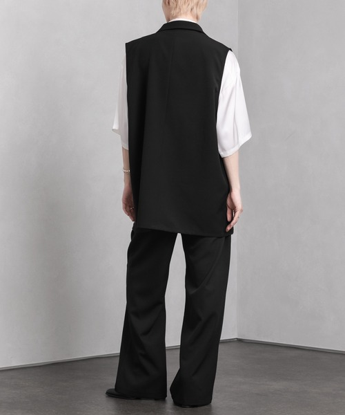 Adoon plain（アドーンプレーン）の「【Adoon plain】シングルテーラードジレ(セットアップ着用可)（ベスト・メンズ・ブラック/サックスブルー・MEDIUM/LARGE）」の6枚目の写真