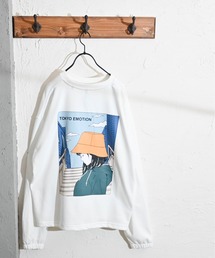 裏毛イラストバックプリントクルートレーナー(TOKYO) レディース メンズ