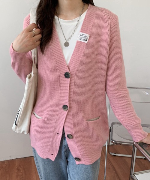 ABITOKYO(アビトーキョー)の「2022AW 畦編みVネックカーディガン(カーディガン/ボレロ・レディース・ベージュ/ネイビー/ピンク/イエロー・FREE)」の17枚目の写真
