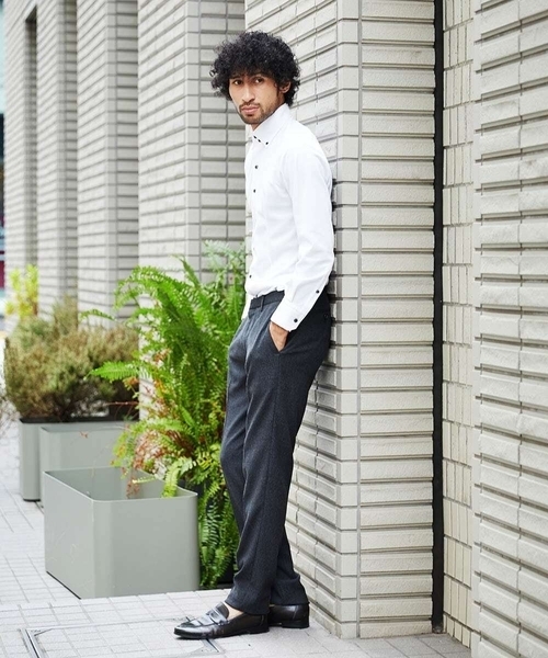 MICHEL KLEIN HOMME (ミッシェルクランオム)の「ベーシックドレスシャツ(シャツ/ブラウス・メンズ・ホワイト/ネイビー・LARGE/MEDIUM/X-LARGE)」の2枚目の写真