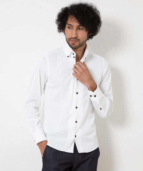MICHEL KLEIN HOMME (ミッシェルクランオム)の「ベーシックドレスシャツ(シャツ/ブラウス・メンズ・ホワイト/ネイビー・LARGE/MEDIUM/X-LARGE)」の12枚目の写真