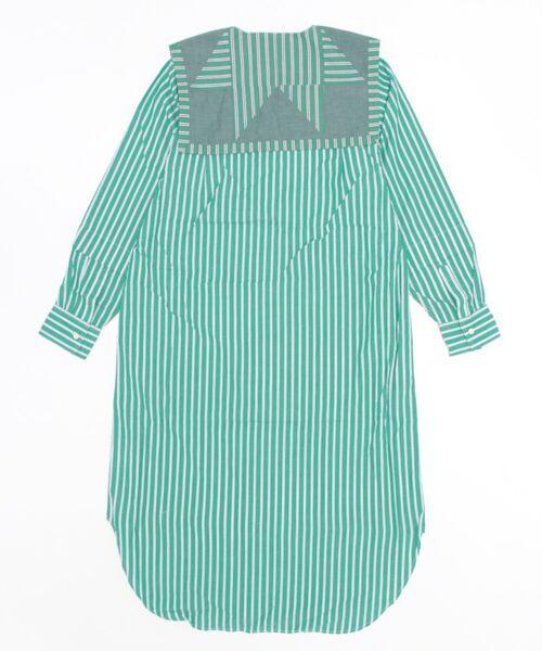 TOBILA(トビラ)の「ストライプリバーシブルつけ襟シャツワンピース(シャツワンピース・レディース・ブルー/レッド/グリーン・M)」の4枚目の写真