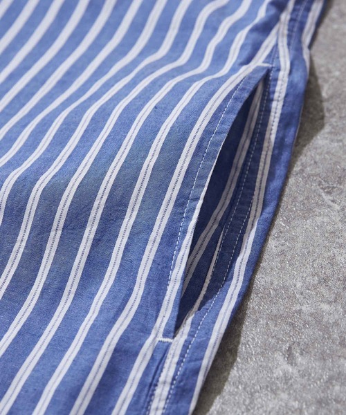 TOBILA(トビラ)の「ストライプリバーシブルつけ襟シャツワンピース(シャツワンピース・レディース・ブルー/レッド/グリーン・M)」の20枚目の写真