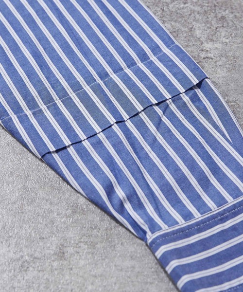 TOBILA(トビラ)の「ストライプリバーシブルつけ襟シャツワンピース(シャツワンピース・レディース・ブルー/レッド/グリーン・M)」の22枚目の写真