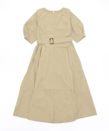 Chez toi | ベルト付ランタンスリーブタフタワンピース(ワンピース)