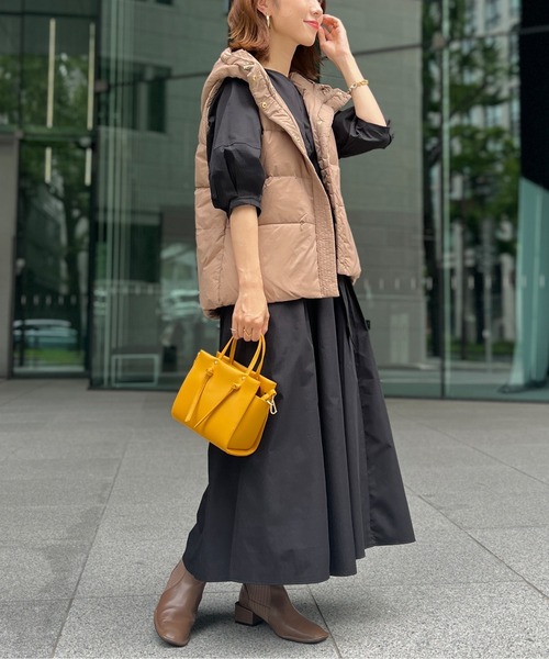 Chez toi（シェトワ）の「ベルト付ランタンスリーブタフタワンピース（ワンピース・レディース・ブラック/ベージュ/カーキ/オレンジ・FREE）」の22枚目の写真