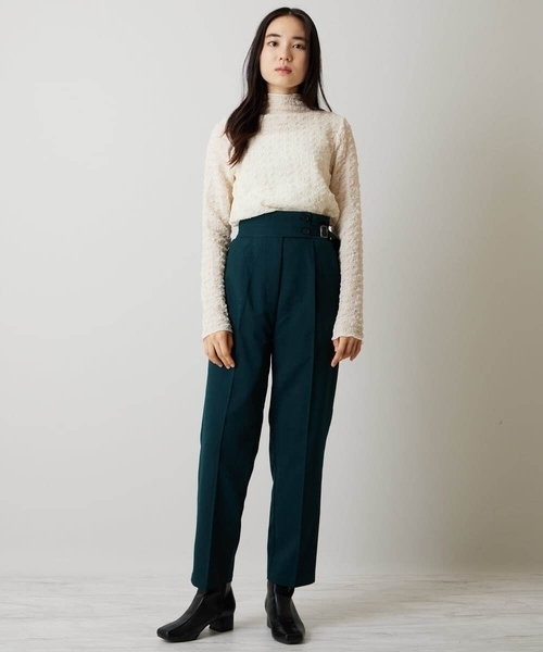 A de a.v.v（アードアー・ヴェ・ヴェ）の「［SET UP対応］二重ウエストベルトストレートパンツ（スラックス・レディース・ベージュ/グリーン/ブラック・36/38）」の21枚目の写真
