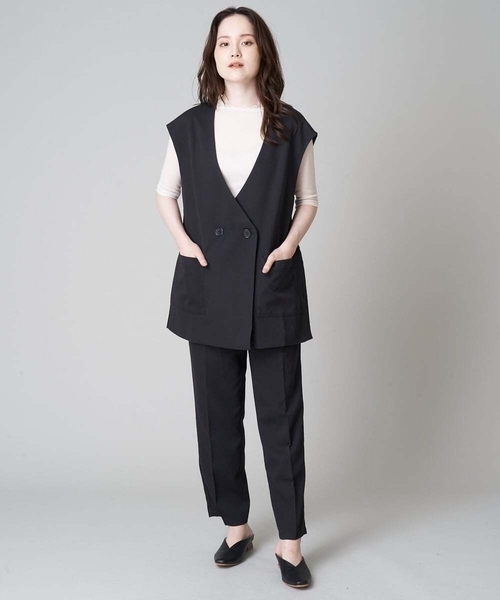 A de a.v.v（アードアー・ヴェ・ヴェ）の「［SET UP対応］二重ウエストベルトストレートパンツ（スラックス・レディース・ベージュ/グリーン/ブラック・36/38）」の18枚目の写真