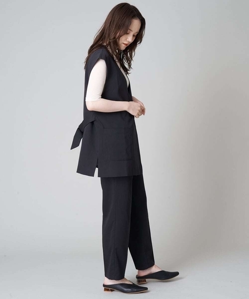 A de a.v.v（アードアー・ヴェ・ヴェ）の「［SET UP対応］二重ウエストベルトストレートパンツ（スラックス・レディース・ベージュ/グリーン/ブラック・36/38）」の16枚目の写真