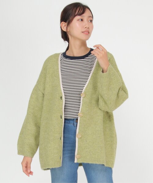 LBC(エルビーシー)の「パイピングニットカーディガン(カーディガン/ボレロ・レディース・グレー/グリーン/ベージュ・M)」の21枚目の写真