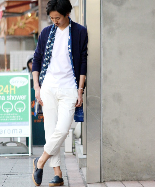 EDIFICE（エディフィス）の「◇ミドルゲージコットン ガウン（カーディガン/ボレロ・メンズ・ブルー系その他/イエロー/ホワイト・48/46/44）」の16枚目の写真