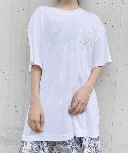 lilLilly（リルリリー）の「Love you self Tシャツ（Tシャツ/カットソー・レディース・ブラック/ピンク/ブルー・FREE）」の7枚目の写真