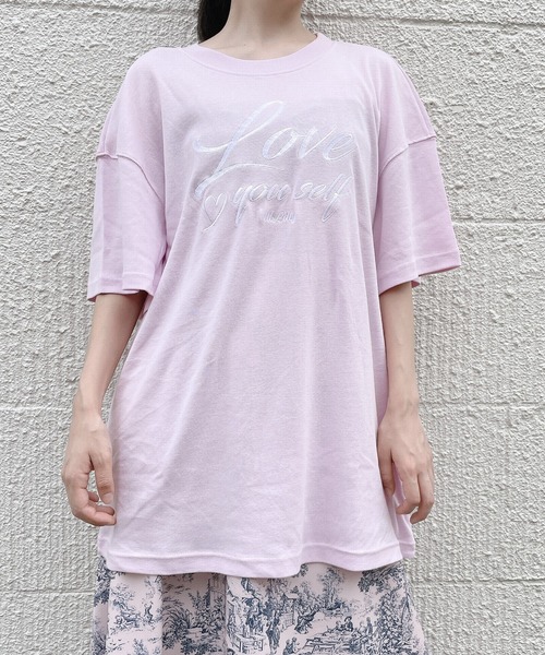 lilLilly（リルリリー）の「Love you self Tシャツ（Tシャツ/カットソー・レディース・ブラック/ピンク/ブルー・FREE）」の10枚目の写真