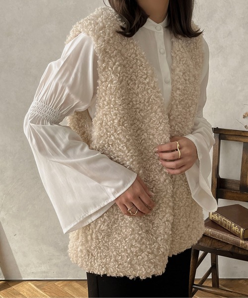 apres jour clair（アプレジュールクレア）の「【apres jour clair】ボアベスト【ZOZOTOWN限定アイテム】（ベスト・レディース・ベージュ/アイボリー・X-LARGE/フリー）」の21枚目の写真