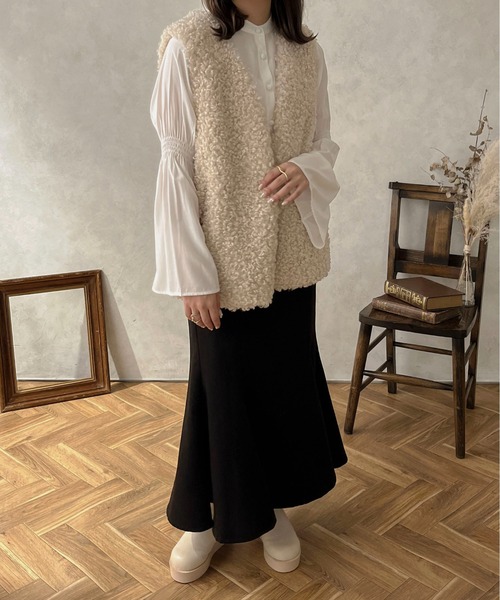 apres jour clair（アプレジュールクレア）の「【apres jour clair】ボアベスト【ZOZOTOWN限定アイテム】（ベスト・レディース・ベージュ/アイボリー・X-LARGE/フリー）」の22枚目の写真