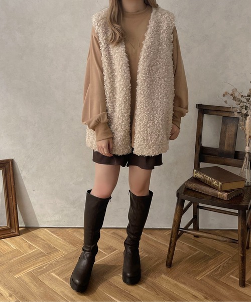 セール】【apres jour clair】ボアベスト【ZOZOTOWN限定アイテム