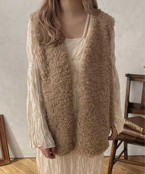 apres jour clair（アプレジュールクレア）の「【apres jour clair】ボアベスト【ZOZOTOWN限定アイテム】（ベスト・レディース・ベージュ/アイボリー・X-LARGE/フリー）」の20枚目の写真