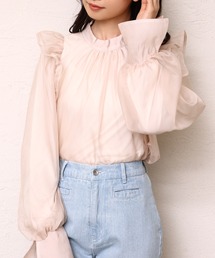one after another NICE CLAUP | フェミニンで上品な印象。前後2WAYリボンブラウス(シャツ/ブラウス)
