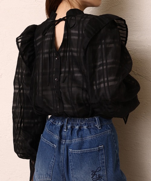 one after another NICE CLAUP(ワンアフターアナザーナイスクラップ)の「フェミニンで上品な印象。前後2WAYリボンブラウス(シャツ/ブラウス・レディース・ベージュ/ブラウン/ホワイト系その他/ブラック系その他・FREE)」の16枚目の写真