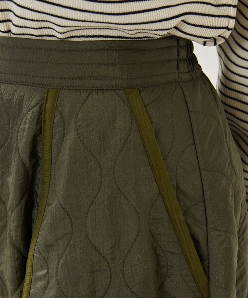 FREAK'S STORE（フリークスストア）の「キルトライナースカート（スカート・レディース・ブラック/オフホワイト/オリーブ・ﾌﾘ-）」の18枚目の写真