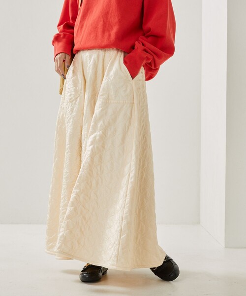 FREAK'S STORE（フリークスストア）の「キルトライナースカート（スカート・レディース・ブラック/オフホワイト/オリーブ・ﾌﾘ-）」の22枚目の写真