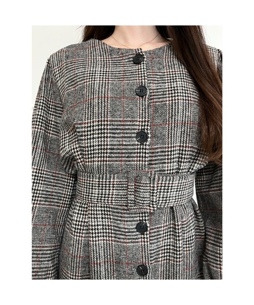 MIIA(ミーア)の「ベルト付きチェックミニワンピース(ワンピース・レディース・ブラウン/ブラック・FREE)」の11枚目の写真