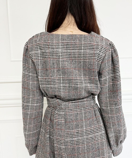 MIIA(ミーア)の「ベルト付きチェックミニワンピース(ワンピース・レディース・ブラウン/ブラック・FREE)」の12枚目の写真