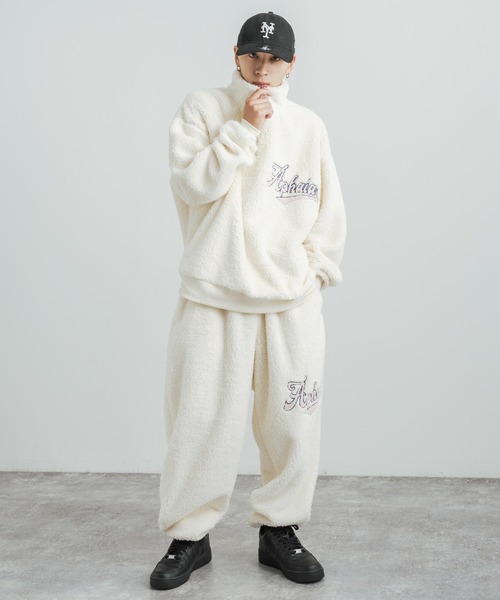 Rocky Monroe（ロッキーモンロー）の「ボアサガラ刺繍 リラクシングワイドイージーパンツ（その他パンツ・メンズ・モカ/マスタード/グリーン/ブラック/クリーム・M/L）」の13枚目の写真