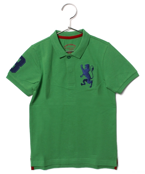 GIORDANO（ジョルダーノ）の「[GIORDANO]ライオン刺繍半袖ポロシャツ（ポロシャツ・キッズ・ホワイト/グリーン/ネイビー/レッド/ブルー/ピンク・110cm/120cm/140cm/100cm/130cm）」の3枚目の写真