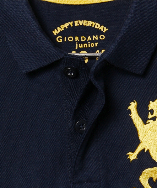 GIORDANO（ジョルダーノ）の「[GIORDANO]ライオン刺繍半袖ポロシャツ（ポロシャツ・キッズ・ホワイト/グリーン/ネイビー/レッド/ブルー/ピンク・110cm/120cm/140cm/100cm/130cm）」の21枚目の写真