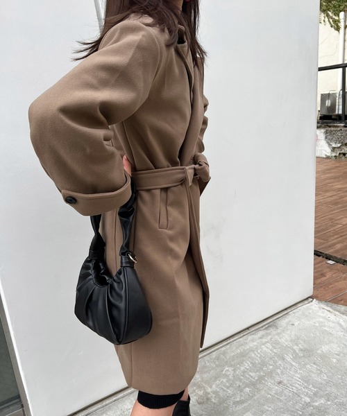 Lamoa(ラモア)の「Lamoa/オーバーサイズ ロングコート(チェスターコート・レディース・ブラック/ブラウン・MEDIUM/LARGE)」の19枚目の写真