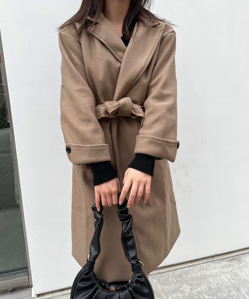 Lamoa(ラモア)の「Lamoa/オーバーサイズ ロングコート(チェスターコート・レディース・ブラック/ブラウン・MEDIUM/LARGE)」の15枚目の写真