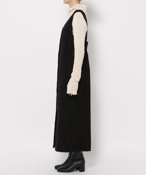 mysty woman（ミスティウーマン）の「アウトポケットジャンスカ 168393（ジャンパースカート・レディース・アイボリー/ブラック/モカ・FREE）」の8枚目の写真