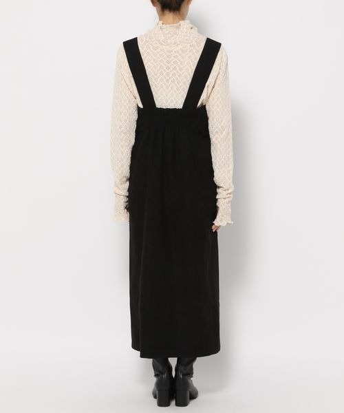 mysty woman（ミスティウーマン）の「アウトポケットジャンスカ 168393（ジャンパースカート・レディース・アイボリー/ブラック/モカ・FREE）」の9枚目の写真