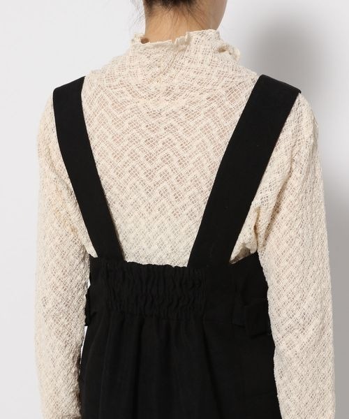 mysty woman（ミスティウーマン）の「アウトポケットジャンスカ 168393（ジャンパースカート・レディース・アイボリー/ブラック/モカ・FREE）」の10枚目の写真