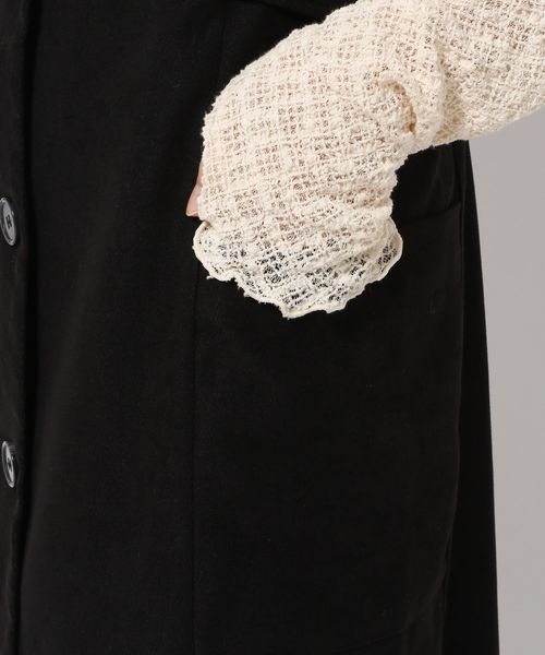 mysty woman（ミスティウーマン）の「アウトポケットジャンスカ 168393（ジャンパースカート・レディース・アイボリー/ブラック/モカ・FREE）」の13枚目の写真