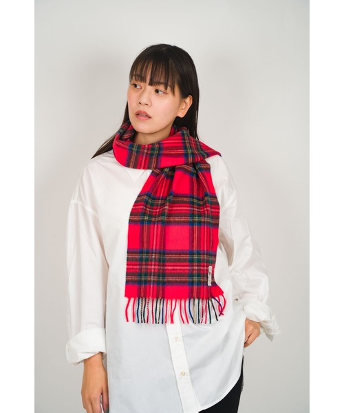 Hilltop(ヒルトップ)の「【HILLTOP/ヒルトップ 】ウール カシミヤ マフラー ストール スカーフ スコットランド製(ストール/ショール・レディース・ベージュ/レッド・FREE)」の6枚目の写真