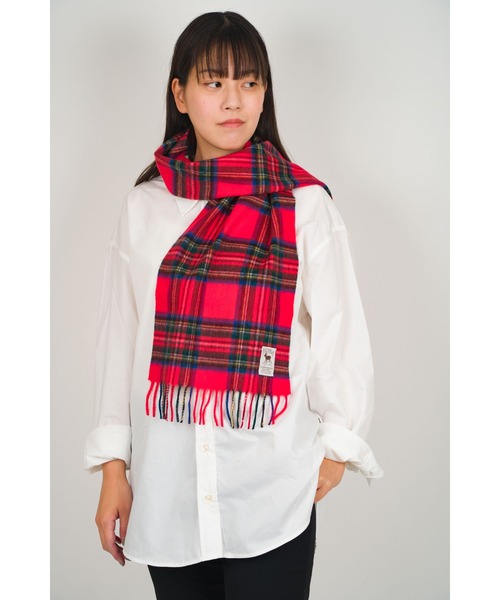 Hilltop(ヒルトップ)の「【HILLTOP/ヒルトップ 】ウール カシミヤ マフラー ストール スカーフ スコットランド製(ストール/ショール・レディース・ベージュ/レッド・FREE)」の5枚目の写真