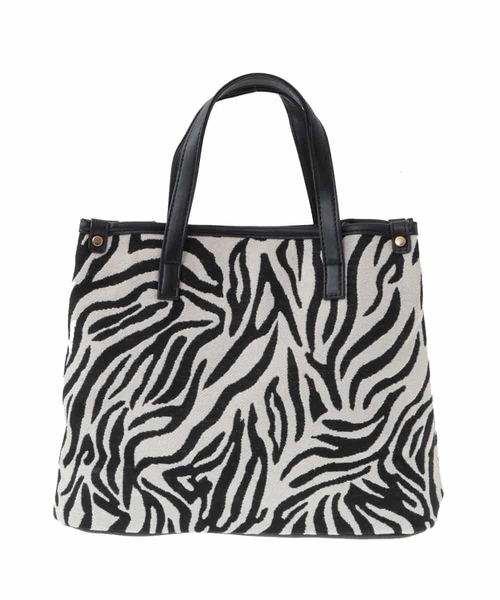 OFUON le MK（オフオンルエムケー）の「【2WAY】アニマル柄スクエアトートバッグ（トートバッグ・レディース・ブラック/ベージュ・38）」の2枚目の写真